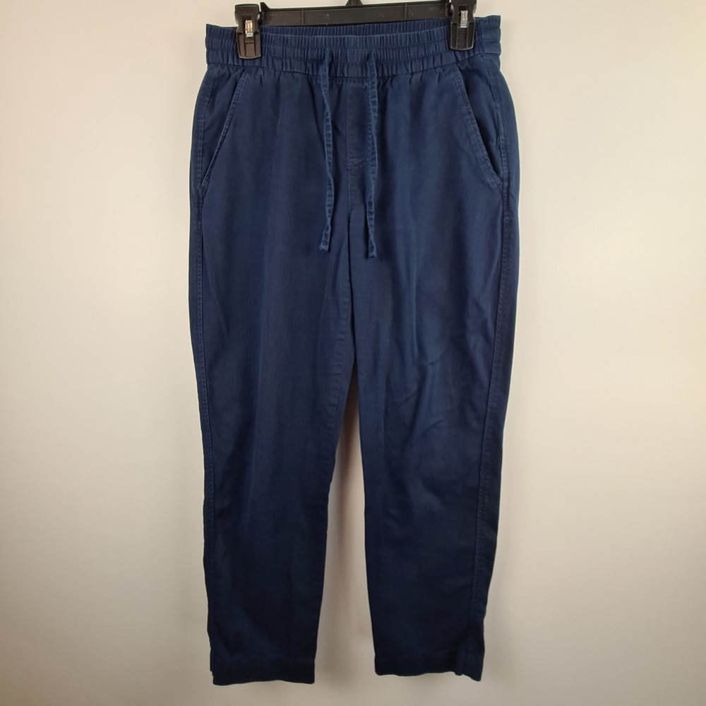GAP Womens Easy Pant Navy Blue Cotton Rayon Elastic Drawstring Tapered XS